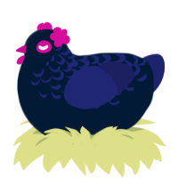 Blueberry Pie, a tumblr and navy chicken with a half-lace pattern