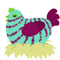 A mint and wine chicken with a bar pattern