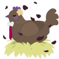 A bark chicken with a neck-speckle pattern