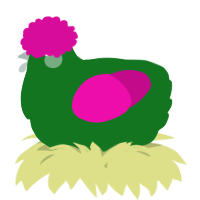 A leaf and fuchsia chicken