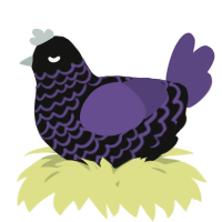 A black and overcast chicken with a lace pattern
