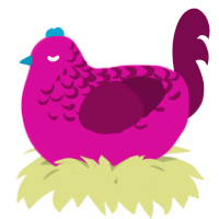 A fuchsia and wine chicken with a half-lace pattern