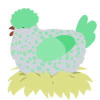 A mist and spring chicken with a speckle pattern