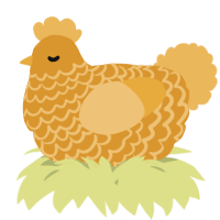 A orange and honey chicken with a lace pattern