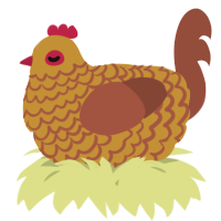 A gold and russet chicken with a lace pattern