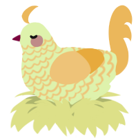 A apple and honey chicken with a lace pattern