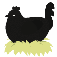 held, a sable and black chicken with a double-lace pattern
