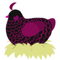 A black and wine chicken with a lace pattern