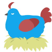 A sky and red chicken