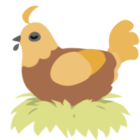A brown and honey chicken with a head pattern