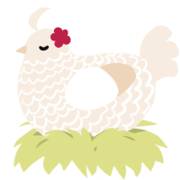 A cream chicken with a lace pattern