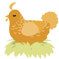 A orange and honey chicken with a half-lace pattern