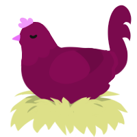 Eggbug, a wine chicken with a head pattern