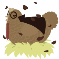 A bark chicken with a lace pattern