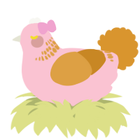 A rose and orange chicken with a neck-band pattern
