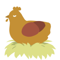 A gold and russet chicken