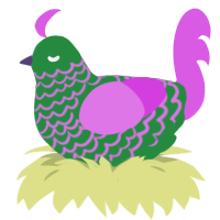 (unnamed), a viridian and orchid chicken with a lace pattern