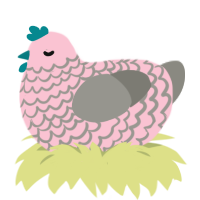 A rose and ash chicken with a lace pattern