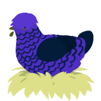 A indigo and tumblr chicken with a lace pattern
