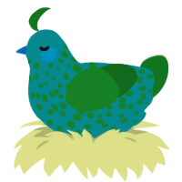Pond Algayer, a teal and leaf chicken with a speckle pattern