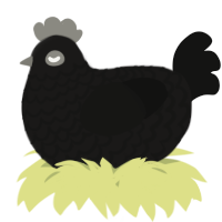 A sable and black chicken with a lace pattern