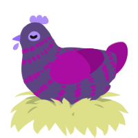 A overcast and plum chicken with a bar pattern