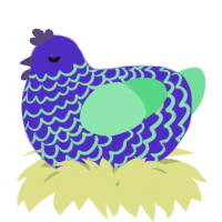 A indigo and spring chicken with a lace pattern