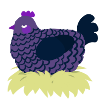 A overcast and tumblr chicken with a lace pattern