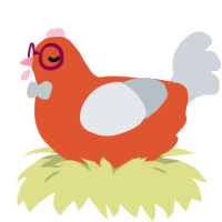 A vermilion and mist chicken