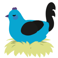 A cerulean and sable chicken