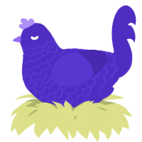 A indigo chicken with a lace pattern