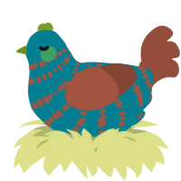 A sea and russet chicken with a bar pattern