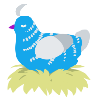 A sky and mist chicken with a half-bar pattern