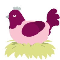 Nerds Gummy Cluster, a rose and wine chicken with a head pattern
