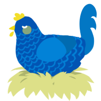 A ultramarine and sapphire chicken with a lace pattern