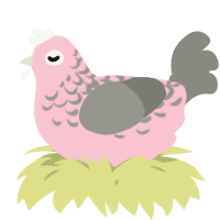 A rose and ash chicken with a half-lace pattern