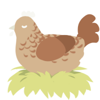 caramel frappuchino, a beige and brown chicken with a half-lace pattern