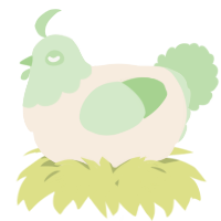 A cream and gluppy chicken with a head pattern