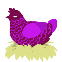 A wine and amethyst chicken with a lace pattern