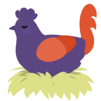 A overcast and vermilion chicken