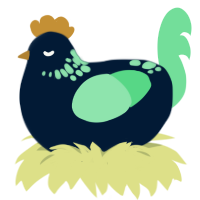 discosoma, a tumblr and spring chicken with a neck-speckle pattern