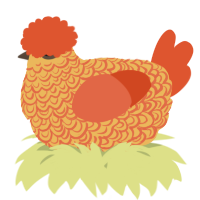 A honey and vermilion chicken with a double-lace pattern