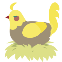 A ash and yellow chicken with a head pattern