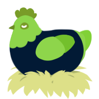 A tumblr and grass chicken with a head pattern