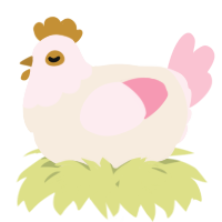 A cream and rose chicken with a head pattern