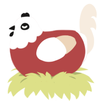 king of constipation, a red and cream chicken with a head pattern
