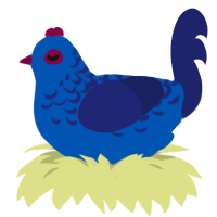 AY546, a ultramarine and navy chicken with a half-lace pattern