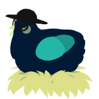 A tumblr and turquoise chicken