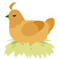 A honey and orange chicken with a head pattern