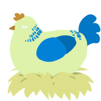 A apple and sapphire chicken with a neck-band pattern